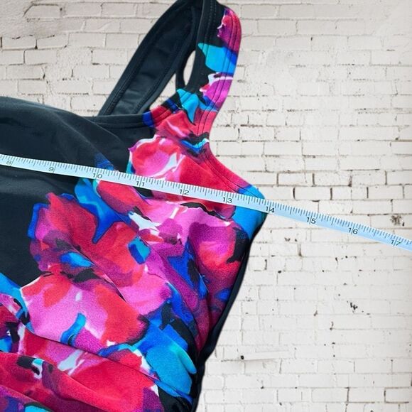 Miraclesuit by Kirkland Black and Pink One Piece One-Piece Swimsuit Sz. 12 - Picture 3 of 6